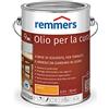 Remmers Olio curativo larice, 2,5 litri, olio a decorativo base di solvente legno all'interno e all'esterno, idrorepellente, tonalità di colore brillanti, adatto per mobili da giardino e terrazze in legno