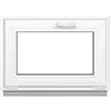 Framex Finestra per Garage PVC 80x50 cm Bianco Ribaltabile Doppio Vetro | Doppio Vetro 32 mm, Larghezza x Altezza: 800 x 500 mm, per Cantina, Garage, Casetta da Giardino e Ripostiglio