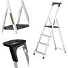 DRABEST Scala Pieghevole Alluminio 4 gradini Scala per Casa Multiuso Portata max 150 kg Scaletta Certificata Gancio 0