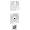 Brackle Kit Serratura per Porte Scorrevoli - Cromo Satinato e Oro, Quadrato e Tondo, Alta Qualità e Design Moderno (Bianco, Quadrato)