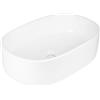 OGOMONDO Lavabo Da Appoggio Ceramica Bianco Ovale Arredo Bagno Lavandino 56x35x14 Cm (LUCIDO)
