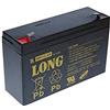 LONG PBLO-6V012-F1A - Batteria al piombo F1 (WP12-6S), 6 V, 12 Ah