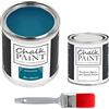 Chalk PAiNT PAINT EVERYTHING CHALK PAINT EVERYTHING Blu Ottanio & FINITURA + PENNELLO - Kit Pronto Vernicia e Proteggi (750 ml Colore + 250 ml Finitura + Pennello Professionale 40 mm)