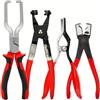 Fangxuee Set di Utensili per Fascette Stringitubo - 4 Pezzi: Pinze per Tubi del Carburante, Set di Pinze per Scollegamento Elettrico, Estrattore Relè