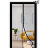 fowong - Zanzariera con magneti regolabile, larghezza 72-84 cm, altezza 206-212 cm, magnete rinforzato per porta del balcone, con strisce larghe uniche, colore nero