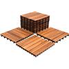 SWANEW Set di 22 piastrelle in legno, 2 m², adatte come piastrelle per terrazze e balconi, in legno di acacia, 30 x 30 cm, per giardino, terrazza, balcone