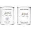 bianco Shabby CHALK PAINT Grigio Pietra & FINITURA - Pittura Shabby Chic EXTRA OPACA (1 litro) + Finitura Trasparente Opaco (1 litro)