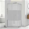 Inbagno Box Doccia Angolare 70x120 Cm H195 Cm e Spessore 5mm Con Doppia Porta Scorrevole In Vetro Temperato Serigrafato - Profili Cromati Moderni Linea Tay