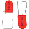 Generic 100 guarnizioni di sicurezza in plastica numerate, in filo metallico, monouso, a prova di manomissione, etichette per porte, armadi di accesso, contatori di utenza, colore rosso