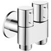 Lioaeust Valvola a doppia uscita, valvola angolare in rame, doppia uscita G1/2, soffione doccia, lavabo per giardino, bagno, WC, scaldabagno