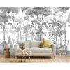 Naturempress Carta Da Parati Moderna 500X260（Larghezza x Altezza） Giungla In Bianco E Nero Tropicale Fotomurali Moda Decorazione da Muro XXL Poster Gigante Design Carta per pareti