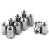 Hilitand 20pcs M3-M8 Dadi a rivetto filettati a testa piatta Rivetti in acciaio inox Dadi ciechi Nutserts in alluminio(M8)