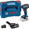 Bosch Professional 18V System Avvitatore a batteria GSR 18V-90 FC - FlexiClick System (incl. 1 adatt. per mandrino in metallo GFA 18-M, 1 adattatore per martello, impugnatura suppl. GFA 18-H, L-BOXX)