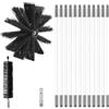 MOCNT Kit di Pennello per Pulizia del Camino Spazzole per Camini Nylon Rotante Flessibile Spazzola Pulizia con 12 Aste Flessibili 1 Testa Pennello 200mm 1 Testa Pennello 38mm