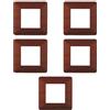 Electron 5 Placche, 2 moduli/posti, Compatibile Con Vimar Plana, colore radica, Placche In plastica di alta qualità, 100% compatibile con i supporti e i moduli originali