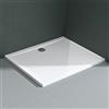 Mai & Mai Piatto Doccia Antiscivolo con Piletta 75x90x4cm, Piatto Doccia Rettangolare Lucia02AR in Acrilico incl. Piletta di Scarico (AL01), Bianco