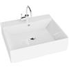 Lavita domino lavita Vista - Lavabo rettangolare bianco lucido | In ceramica da bagno di alta qualità, con troppopieno e foro per rubinetto, 51 x 43 x 14,5 cm