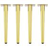MZZHEDIE 4 Gambe Dritte per Mobili in Metallo,Gambe di Sostegno in Metallo Affusolate,Gambe Da Tavolo Affusolate,per DIY Mobili TV Comò Tavolino Divano Tavolo Sedia Armadio,Oro (55cm/21.6in)