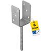 DMX Supporto per pali a U - 6 pezzi - Connettore in legno - Profilo a U - Supporto per pali 120 x 120 cm - Supporto per pali per calcestruzzo - Piedini di supporto per pali di recinzione, pali in legno