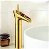 Duoruameng Rubinetto da bagno a cascata Miscelatore monocomando per lavabo freddo caldo (oro)