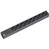 Bachmann 333.534 Ciabatta elettrica a 19 pollici, Torrette elettriche, 1 He, 8 X PRESE con protezione sbalzi di corrente, 1 X multiple, cavo da 2 m, Nero