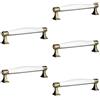 SOTECH SO-TECH® SET da 5 x Maniglie in Porcellana MARIE Maniglia Finitura Ottone Antico Distanza Fori 128 mm