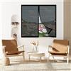 CONGCLI Zanzariera Magnetica Finestra 52x100cm Si Chiude da Sola, Rete Fine, Chiusura Automatica Zanzariera a Strisce Personalizzabile per Finestra di Multi Tipi, Nero