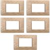 Electron 5 Placche in plastica satinata, 3 moduli/posti, Compatibile Con Vimar Plana, colore oro satinato, Placca In plastica satinata di alta qualità, 100% compatibile con supporti e moduli originali