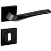 domino ADEL-QR Slim Black - Maniglia per porta della stanza, porta dell'ufficio, della cantina e della porta interna, in alluminio nero