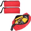 Tissting Borsa Porta Attrezzi, 2 Pezzi Borsa Attrezzi Piccola in Tela Portatile Borsa Organizer per Pinze Multiuso per Riporre Oggetti per Attrezzi, Pinze, Cacciavite, Coltelli, Forbici e Matite (Rosso)