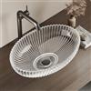 EMKE Lavabo da Appoggio in Vetro Cristallo, Trasparente, 51 x 35 cm