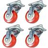 DOBO Plastica Ricambio Carrello Rotella Staffa Misure Varie Ruota Girevole 4-Pezzo, 50 mm Altezza
