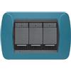 Bticino Legrand/Bticino - Placca 3 Moduli Blue Metro