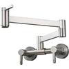 HomeLava Rubinetti per riempimento pentola Rubinetto a parete per acqua calda e fredda Rubinetti in ottone Rubinetti da cucina pieghevoli da cucina Rubinetto per lavello commerciale（spazzolato）