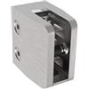 Sellon24 MOD24 - Supporto per vetro quadrato con morsetto in vetro e acciaio INOX, 42,4 mm (piatto 16,76 mm)