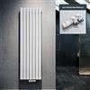 ELEGANT Radiatore di design, piatto, 1800 x 539 mm, con termostato multiblocco, bianco, monostrato, verticale, collegamento centrale