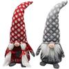 GBiancheria Gnomo Elfo Pupazzo Portafortuna Maschio Femmina HANS Decorativo Fermaporta 30cm dalla Punta del Cappello ai Piedi (2, Rosso + Grigio)