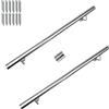 CAVATINY Corrimano in acciaio inox, ringhiera per scale, corrimano da parete, scale con supporto da parete e tappi terminali, ringhiera per scale interne ed esterne per scale, parapetti, balcone, lunghezza