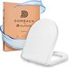 DOMBACH Coperchio WC di alta qualità con abbassamento automatico, rimovibile (bianco), sedile WC con abbassamento automatico, coperchio con abbassamento automatico, occhialini, sedile del water, coperchio WC,