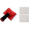 BestAlice Pennelli multifunzione in lattice per pittura ad angolo per soffitto, a casa, a parete, a soffitto, con cuscinetti in spugna di ricambio, Rosso, 3 pezzi