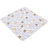 conwire Piastrelle a mosaico in vetro naturale, pietra naturale, pietra EP mix, bianco e oro