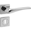 Domino ADEL-QR SLIM M6 Maniglia per porta con rosette quadrate BB - Per porta da camera, ufficio, cantina e porta interna - In alluminio cromato