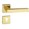 Gedotec Cavalletto per porta in ottone lucidato | 1 set | Placca su rosetta quadrata | KARAT | PZ - cilindro | Cavalletto per porte interne | Placca con materiale di fissaggio | Cavalletto