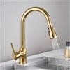 ZPSPZ Miscelatore Cucina con Doccetta Estraibile Oro Rubinetto Per Lavello da Cucina Rotazione Di 360° Acqua Fredda e Calda Ottone Rubinetto da Cucina-Oro