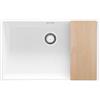 PRIMAGRAN Lavello da Cucina Bianco 76x47cm, Lavandino in Granito a 1 vasca + Set di accessori, Lavabo da Cucina Incasso al Mobile 80cm - London Slim S534