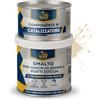 BRICOSALVAJE Vernice poliuretanica per vasche da bagno e piatti doccia | 750 ml (600+150 ml) | Finitura ceramica satinata | Due componenti | Impermeabile e resistente (Lino Tostato)
