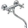 Gospo Rubinetto da cucina, rubinetto per montaggio a parete, miscelatore retrò con kit di montaggio e guarnizioni, rubinetto classico da parete, rubinetto per lavabo con versione lunga (cromato)