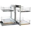 TMY Polish Furniture Brand TMY Organizer Cucina Estraibile Angolare Montaggio Bilaterale Fino a 50 kg - Organizzatore Salvaspazio in Acciaio per Armadio ad Angolo - Cassetto Estraibile per Armadi con Funzione Soft-Close