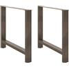 vidaXL Gambe per tavolo da pranzo in acciaio naturale 2 pz 100x(72-73) cm Acciaio