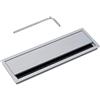 Gedotec Uscita cavi da scrivania Passaggio cavi quadrato con guarnizione a spazzola - ECO | Scatola per cavi 320 x 100 mm | Passacavo alluminio anodizzato argento | 1 pezzo